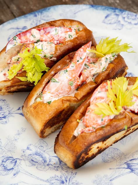 Handmade lobster rolls at private event in Jackson